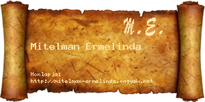 Mitelman Ermelinda névjegykártya